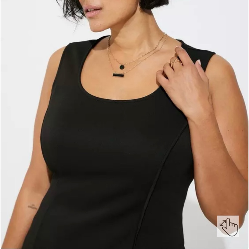 Torrid Black Mini Studio Cupro Sleeveless Bodycon Dress - Picture 3 of 14